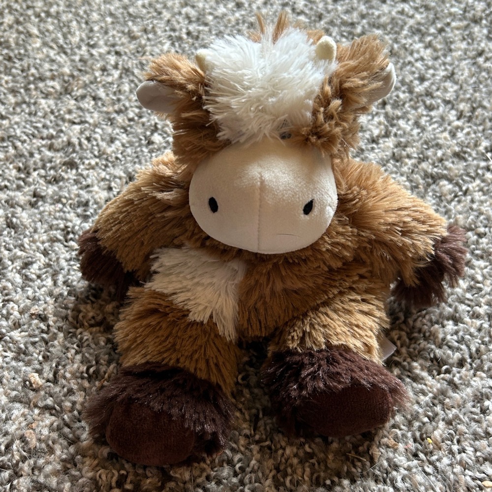 Warmies Junior Weighted Warmabld Heated Plush Cow Brown White 9"